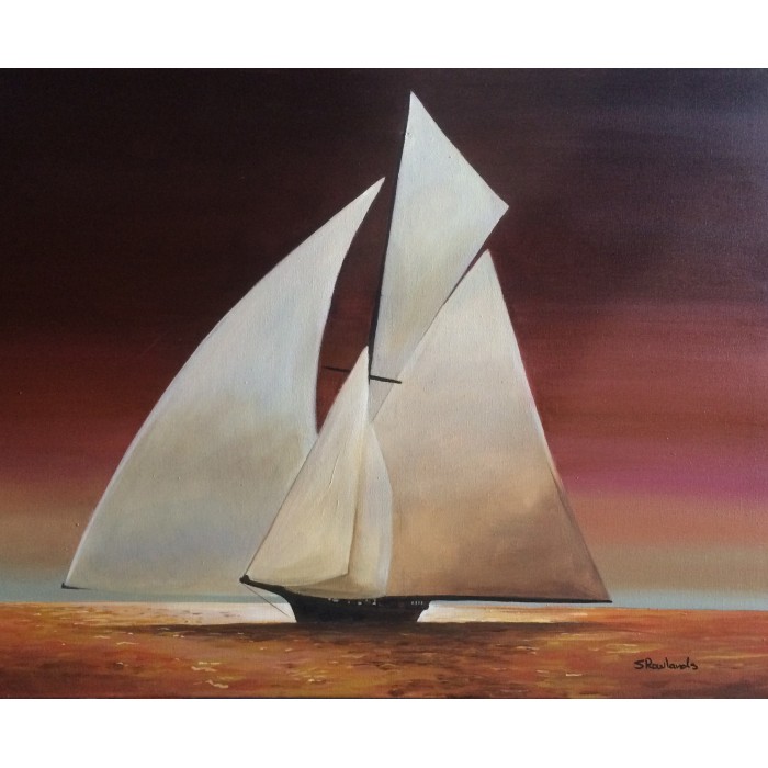 Old Wooden Sail Boat - Moon Light 