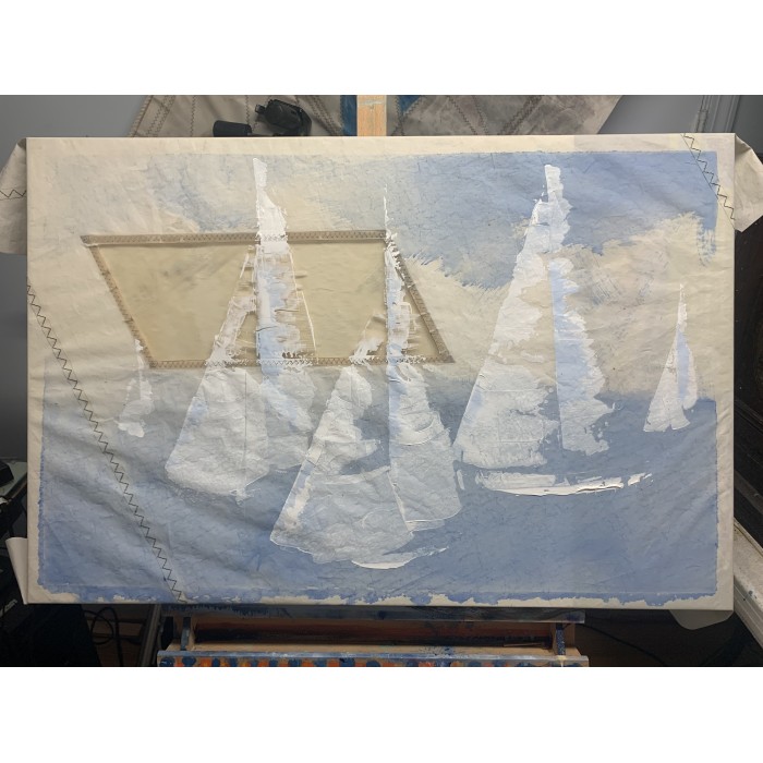 Sailboat Painting Starting Line "SOLD"